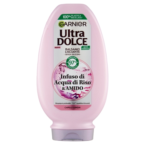 Garnier Ultra Dolce Infuso di Acqua di Riso & Amido, Balsamo Lisciante 250 ml